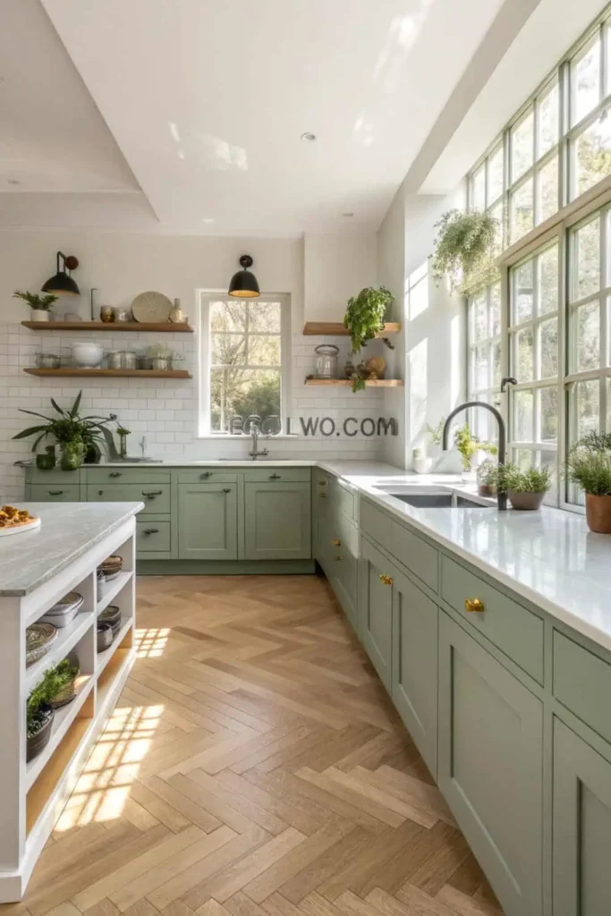 Opt for sustainable cork or bamboo flooring.