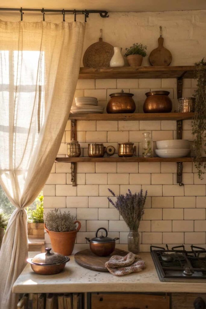 Create Cozy Kitchen Open Shelving Displays With Personal Touches