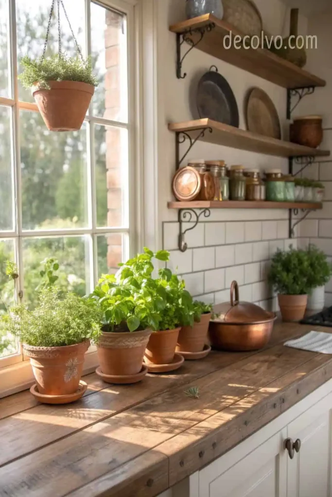 Display Fresh Plants and Herbs
