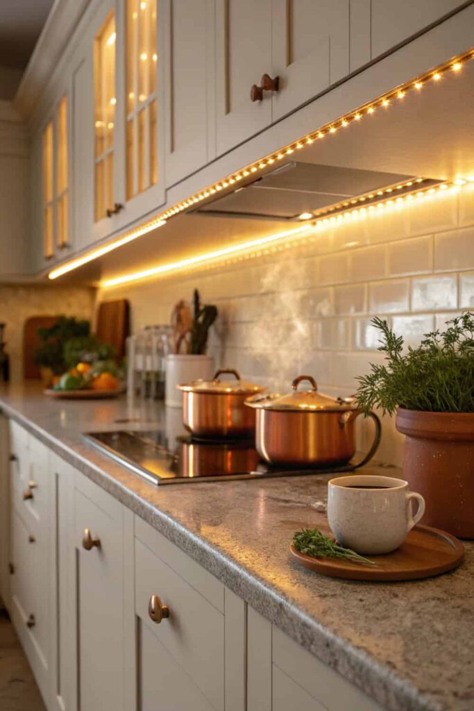 Install Under Cabinet Lighting for Ambient Glow