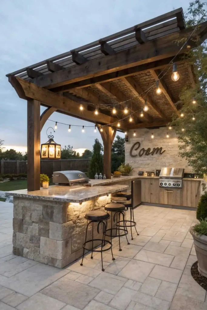 Multi-Level  Out Door Counter Spaces With Bar Seating