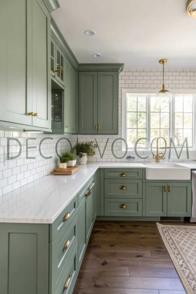 Paint Your Cabinets in Sage or Forest Green