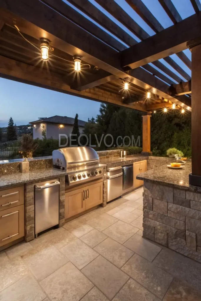 Weather-Resistant Lighting and Electrical  Out Door Kitchen Features