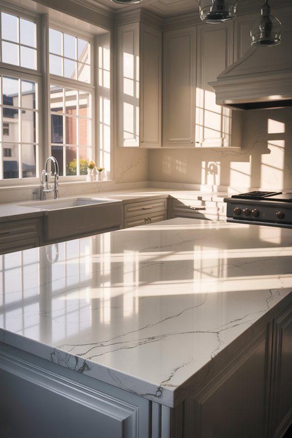 dazzling durable elegant white quartz countertop