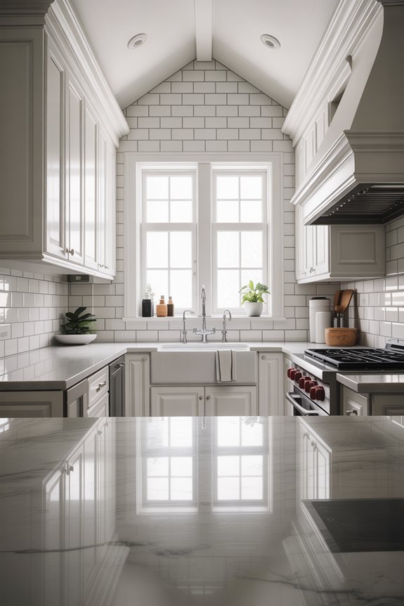 reflective minimalist light enhancing elegant kitchen