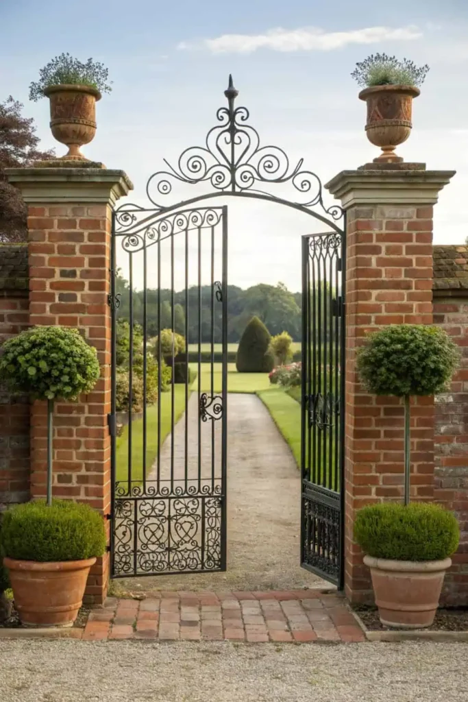 Elegant Amagabeli  Iron Garden Gate