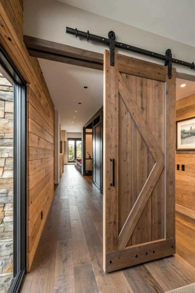 Space-Saving Rustic Sliding Doors