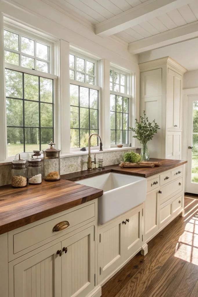 Butcher Block Countertops Farmhouse Kitchen