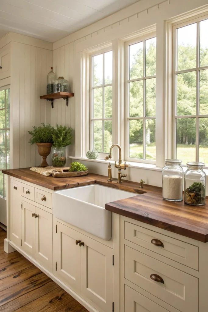 A ceramic farmhouse  kitchen 