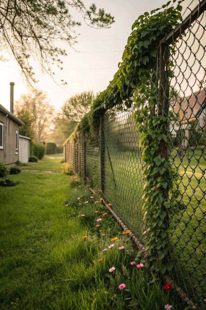 Green-Filled Chain Fence for Gardens
