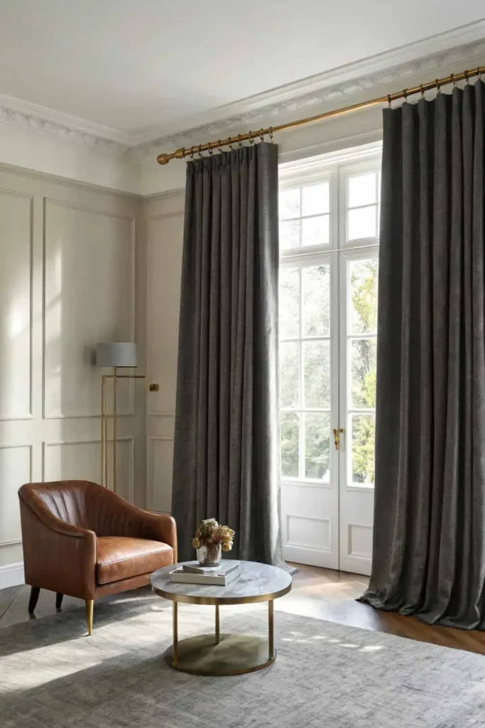 Living Room with Stylish Curtains.