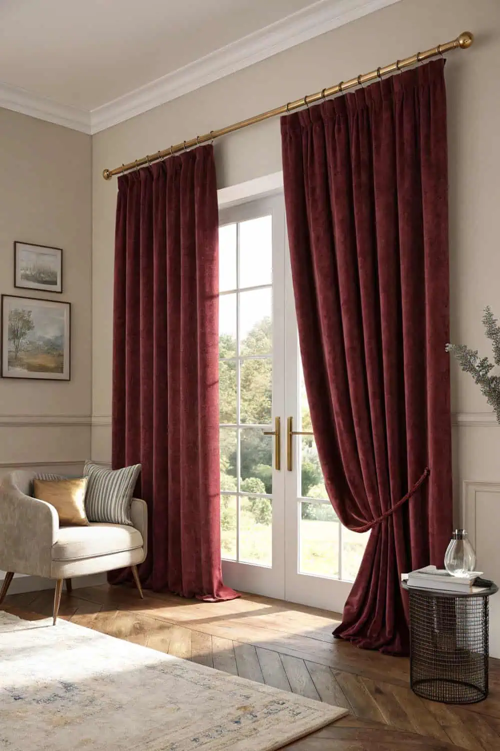 A modern living room's curtains
