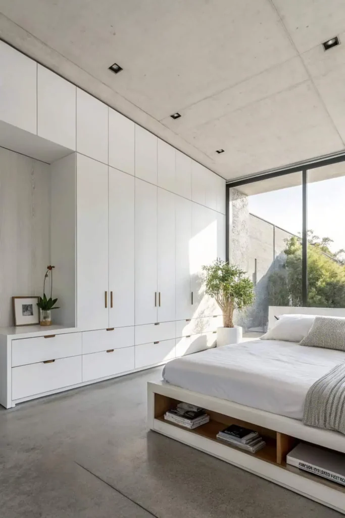 Create Hidden Storage with Minimalist Bedroom 
