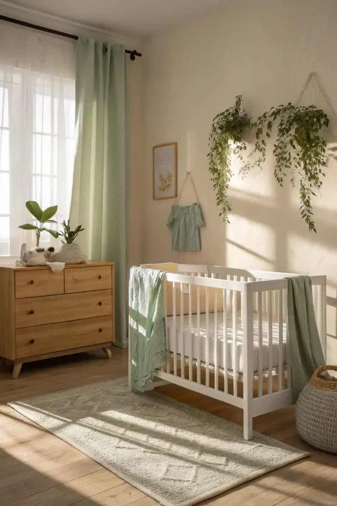 A softly lit nursery corner ideas 