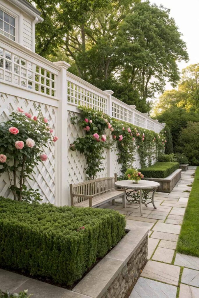 Lattice Fence with Climbing Plants