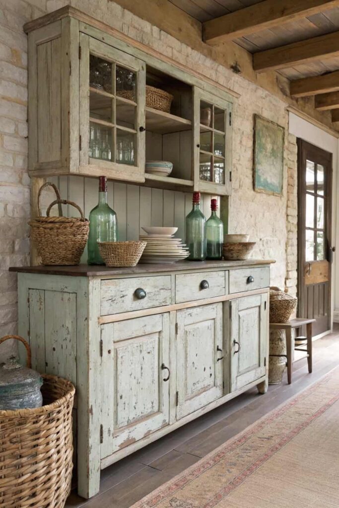 Distressed Cabinets for a Rustic Vintage Look