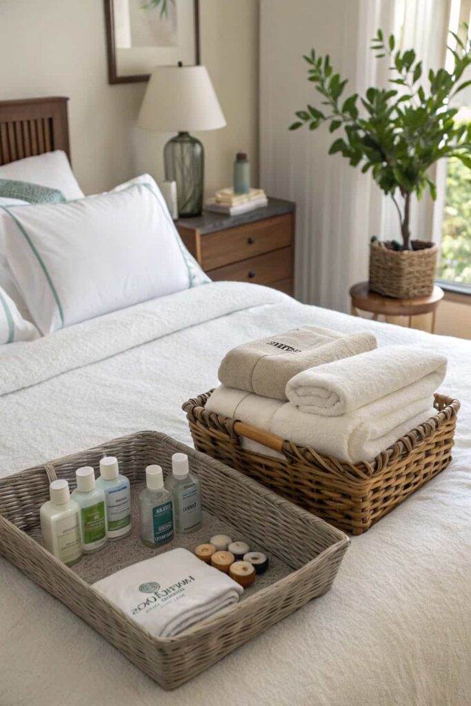 Guest Bedroom Toiletry Basket Ideas