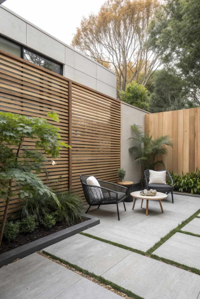 Modern Horizontal Slat Fencing