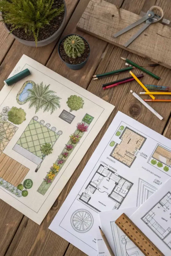 Garden design with low-maintenance plants