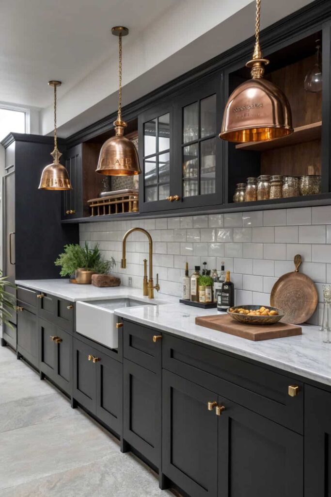 Stylish Brass and Copper Kitchen Design