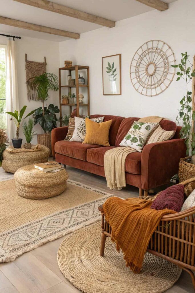 Texture Layering Adds Richness and Depth For Boho Living Room