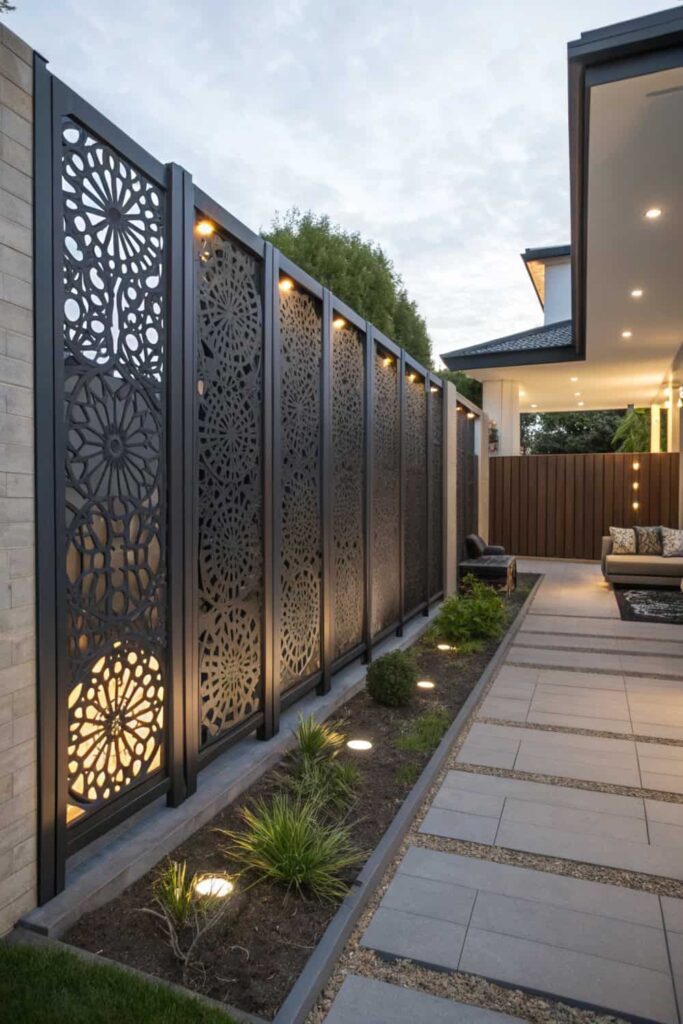 Contemporary Metal Garden Fence
