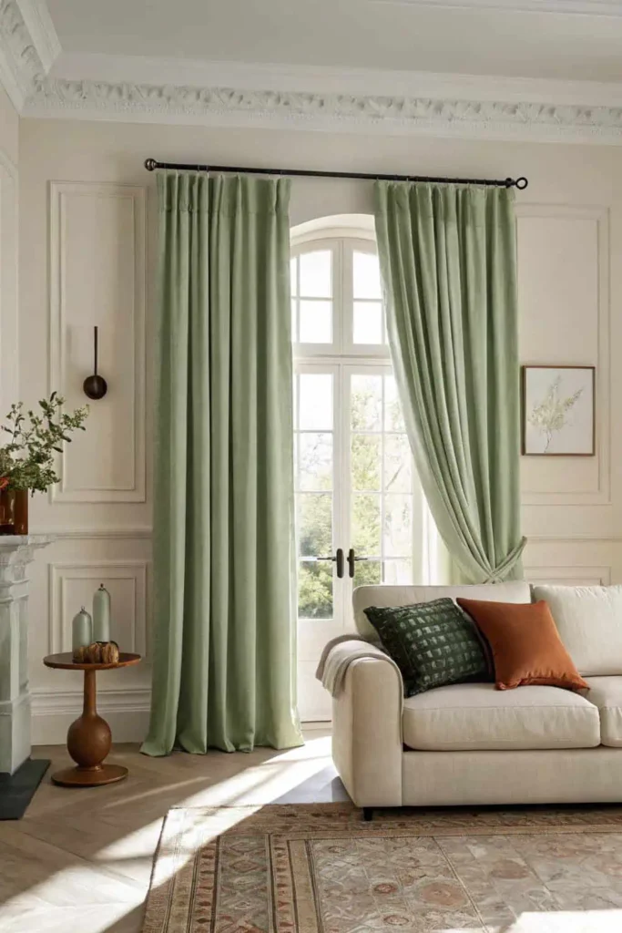 Light tone living room curtains