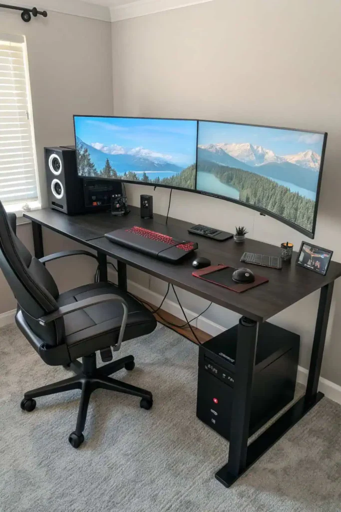 Dual-monitor home office