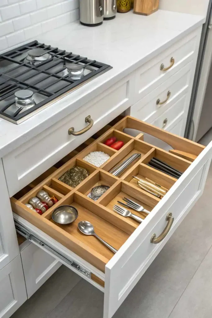 Drawer Organization Systems for Clever Small Kitchen 
