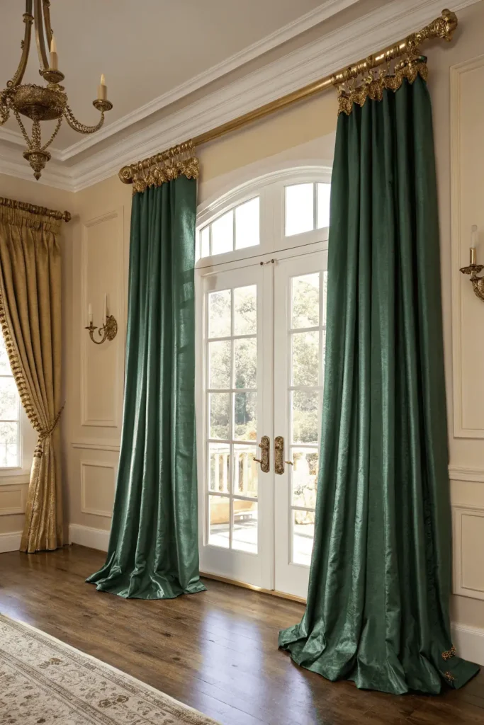 Living Room Curtains Ornate Brass