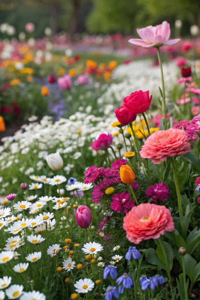 Vibrant Garden with Perennials and Annuals