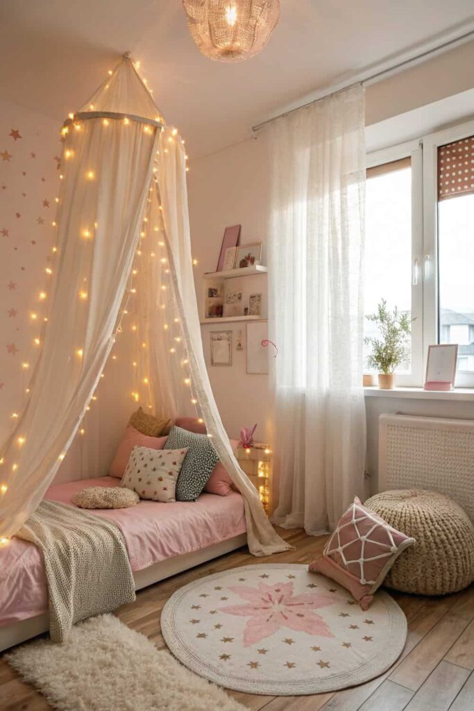 Cozy Girl Bedroom Designs with Soft Lighting