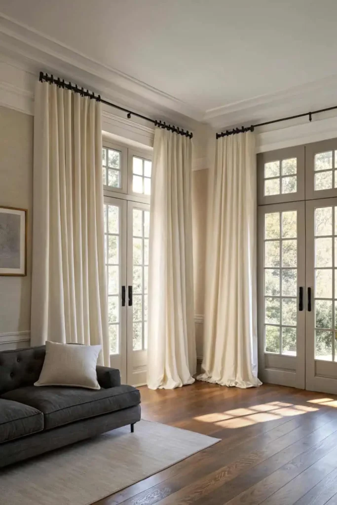 Curtain's Living Room With Natural Light