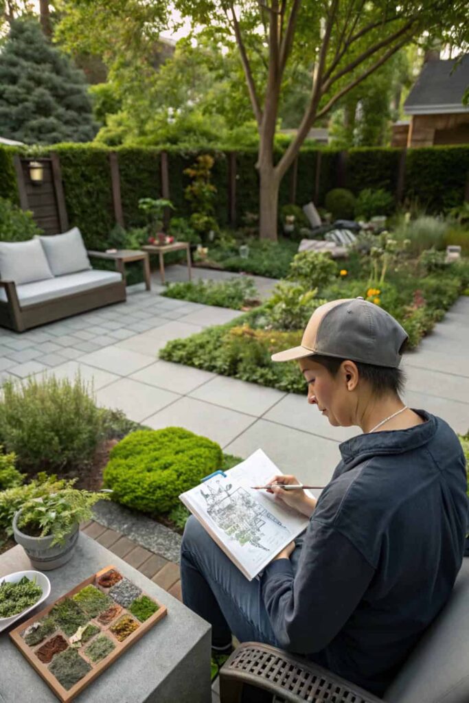 Planning Backyard Landscaping Design on Paper