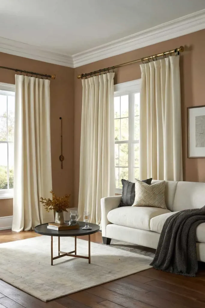 Neutral palettes for living room curtains