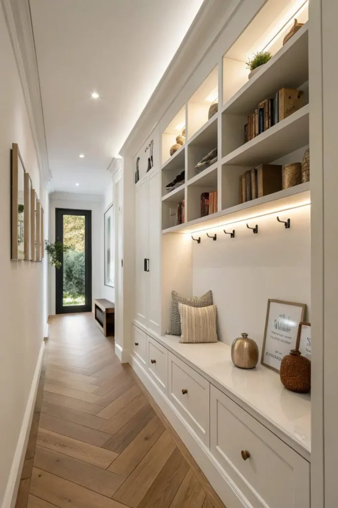A pristine narrow hallway  idea