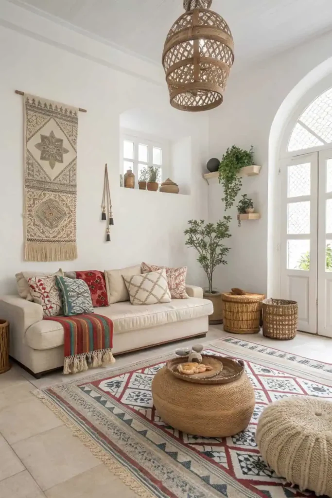 A Scandinavian-style an eclectic home decor