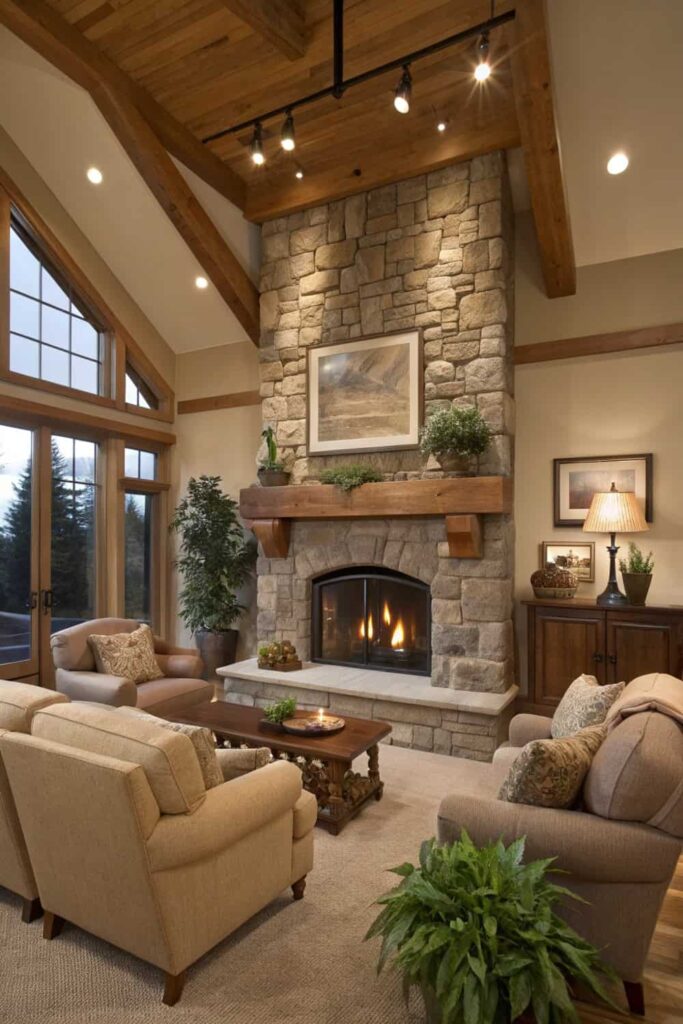 Stone Fireplaces for Rustic Charm