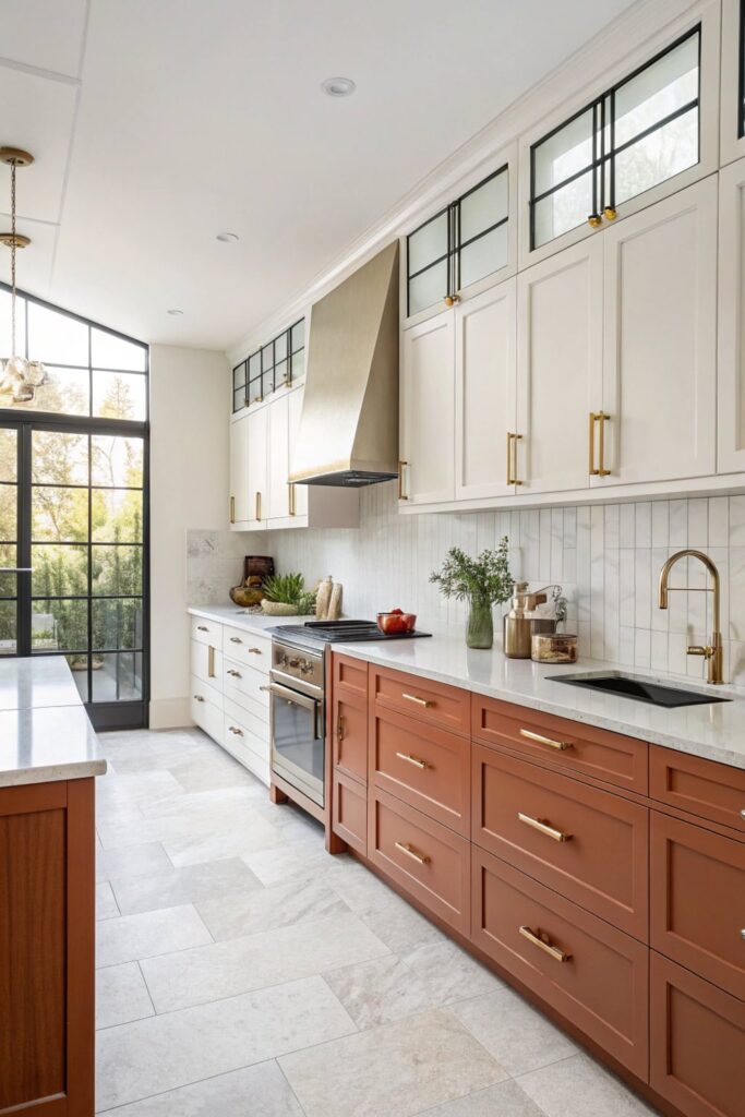 Chic Kitchen Designs with Contrasting Cabinets