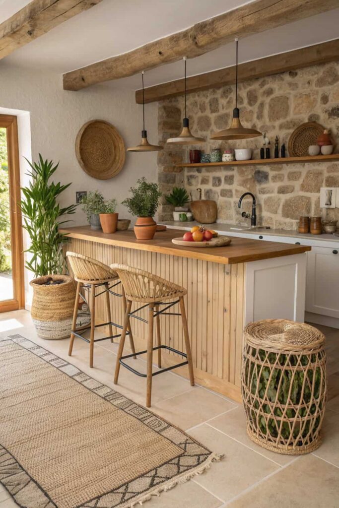 Natural Textures for a Boho Kitchen