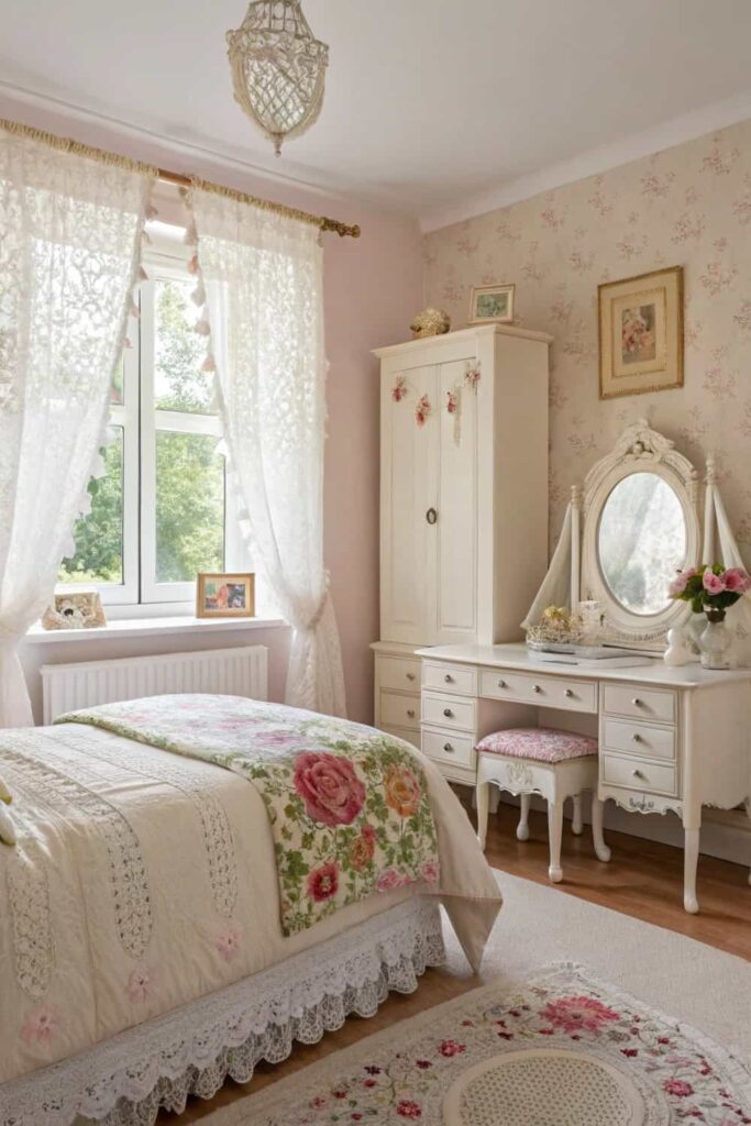 Romantic Vintage Girl Bedroom Design Ideas