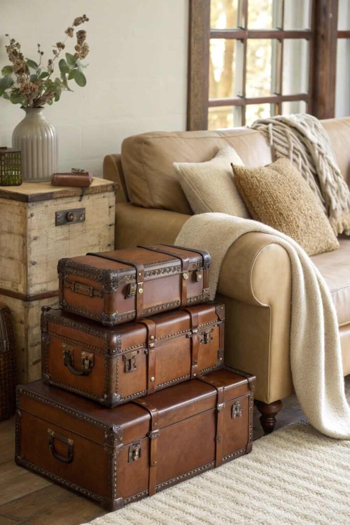 Vintage Trunks as Stylish Storage Solutions