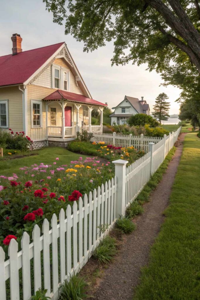 Charming White Picket Fence Design