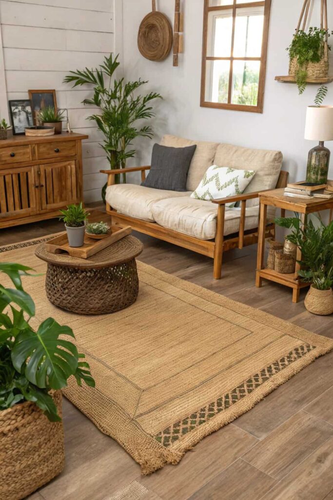 Jute Rugs for Rustic Living Rooms