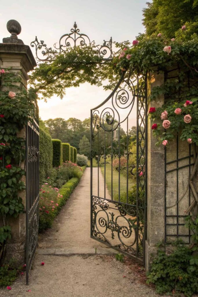 Elegant Wrought Iron Garden Fence