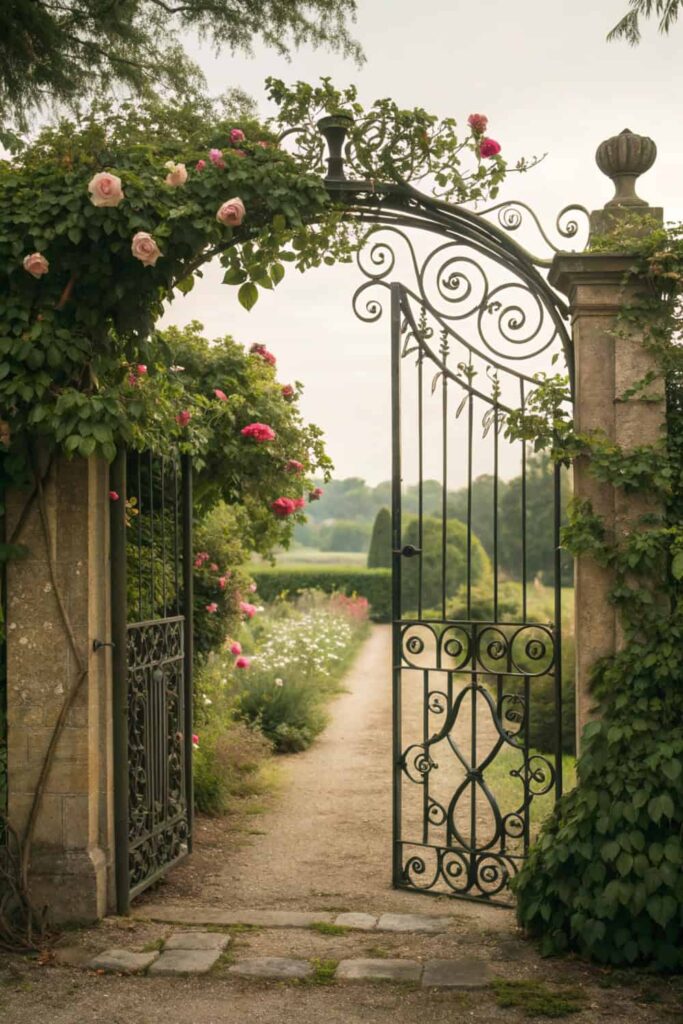 Decorative Iron Fence for Backyard Gardens