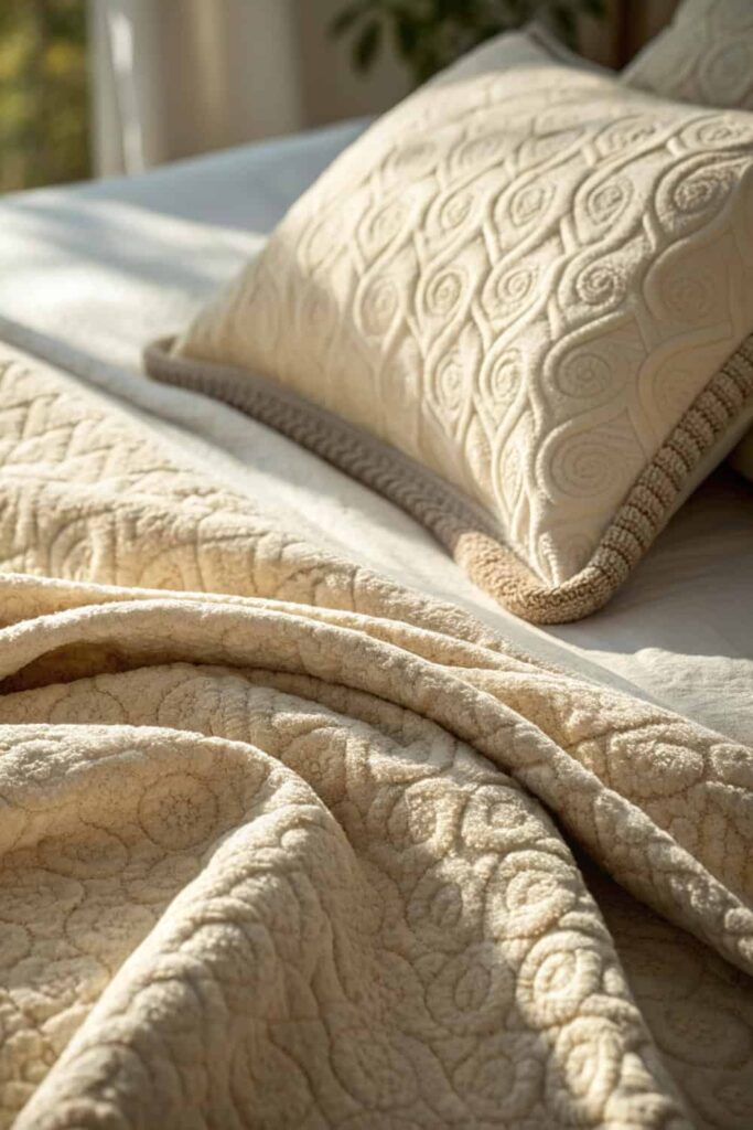 Bouclé Texture Adds Subtle Style to Bedroom