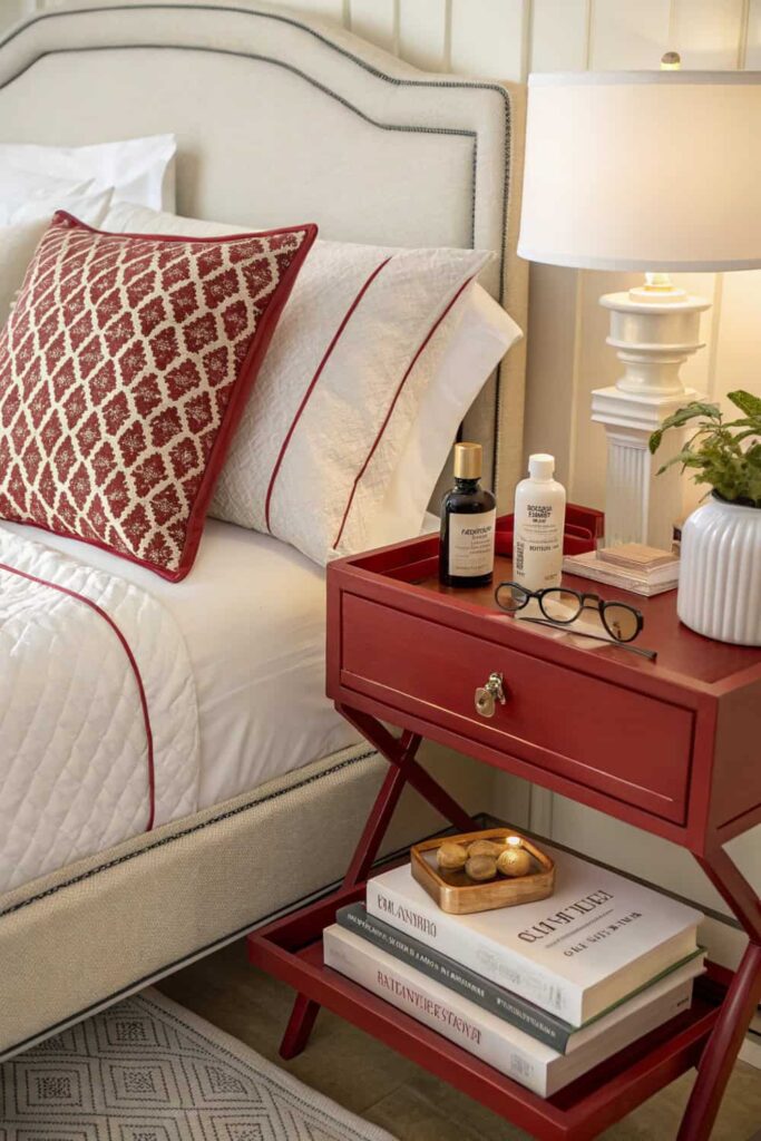 Cozy Red Touches for Restful Spaces