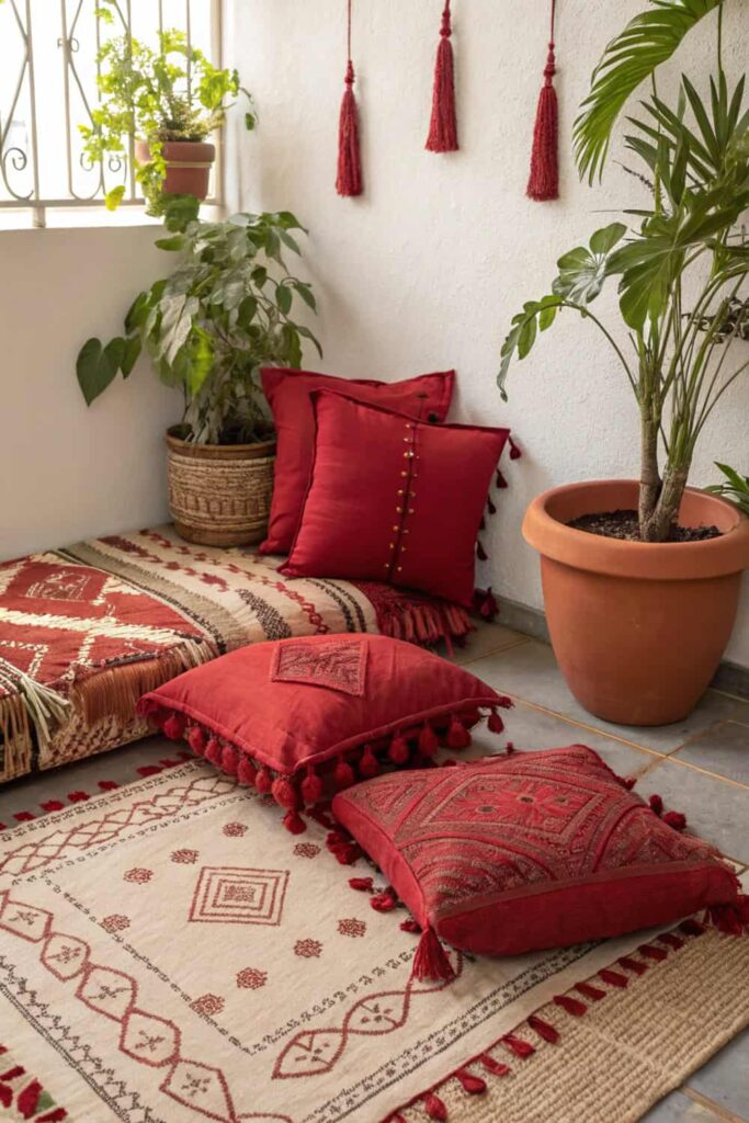 Boho Spaces with Pops of Red