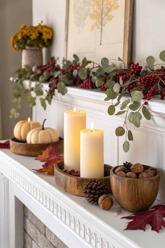 DIY Fall Garland Mantle Ideas